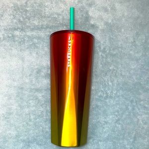 2022 Starbucks Red and Yellow sunset Ombré Stainless Steel Venti 24 oz Tumbler
